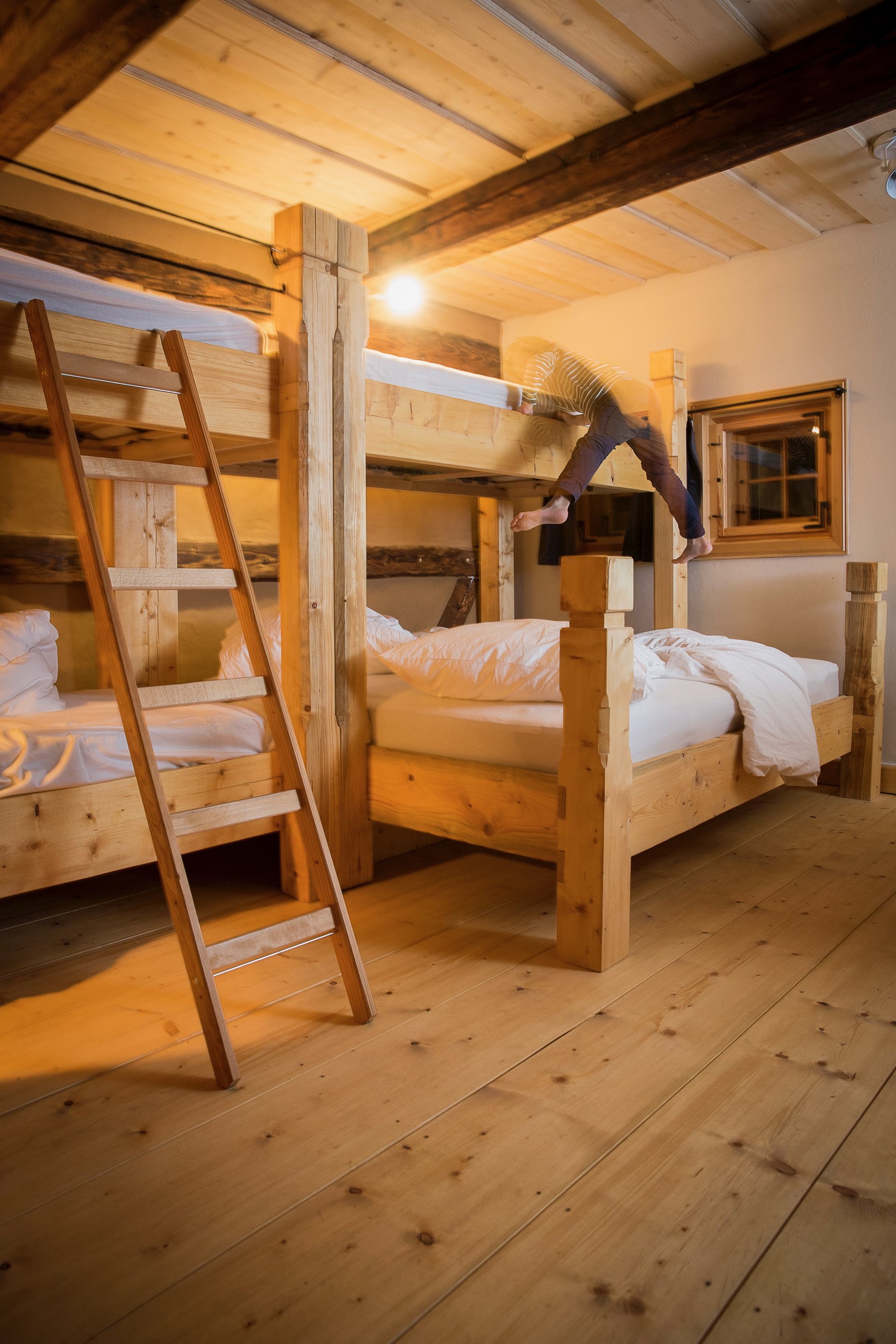 Kinderzimmer mit Etagenbett im Elbschifferhaus